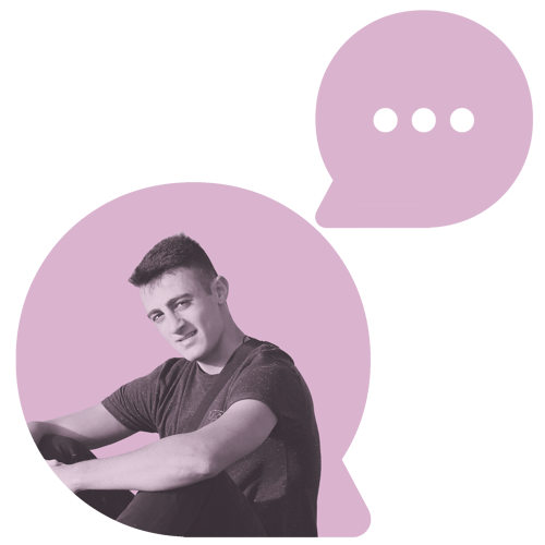 breathe graphic of a young person in a speech bubble